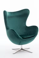 Fotele - D2.Design Fotel Jajo Velvet zielony ciemny 165253 - miniaturka - grafika 1