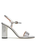 Sandały damskie - Pollini Sandały SA16328C0MTH0902 Srebrny - miniaturka - grafika 1