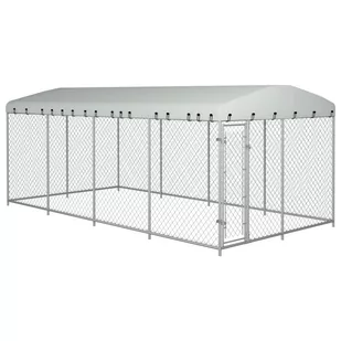 vidaXL Kojec dla psa z zadaszeniem 8 x 4 x 2 m 144937 - Budy dla psów - miniaturka - grafika 1