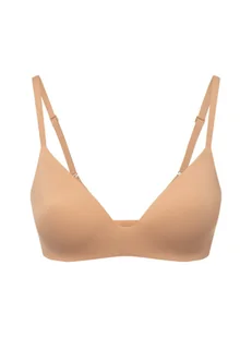 Calvin Klein Damski biustonosz bez drutów Kobiety Sztuczne włókno beżowy jednolity, 75B - Biustonosze - miniaturka - grafika 1