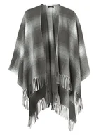 Swetry damskie - Opus - Damska peleryna  Ajoni, biały|zielony|wielokolorowy - miniaturka - grafika 1