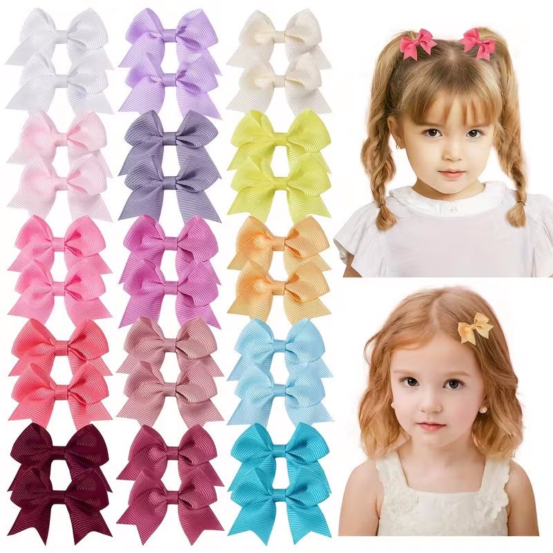 Spinki do Włosów Super Kolory i Wzory z Kokardką 4 szt.