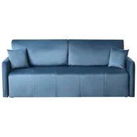 Sofy i kanapy - Sofa rozkładana dla 3 osób EGGE Welur Niebieski B672809 - miniaturka - grafika 1