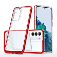 Etui i futerały do telefonów - Hurtel Clear 3in1 etui do Samsung Galaxy S21+ 5G (S21 Plus 5G) żelowy pokrowiec z ramką czerwony - miniaturka - grafika 1