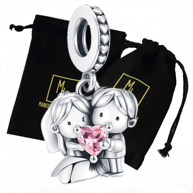 Charms 925 Para Miłość Love Serce Zawieszka Srebro