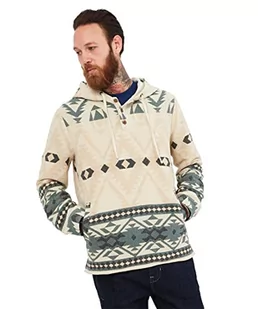 Joe Browns Męska bluza z kapturem z nadrukiem azteckim, wielokolorowa, S, Kremowy/zielony, S - Bluzy męskie - miniaturka - grafika 1