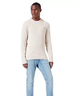 Swetry męskie - GANT sweter męski, jasny beżowy melanż, L - grafika 1