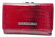Portfele - Portfel Damski Skórzany GREGORIO 12 cm Klamra Skóra Naturalna Lakierowana GF-117 CZERWONY RFID 12 x 8.5 x 2.5 [cm] - miniaturka - grafika 1