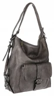 Torebki damskie - Torebka Damska Shopper Listonoszka Plecak 2w1 Worek na Ramię 7136 Szara - miniaturka - grafika 1