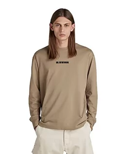 Koszulki męskie - G-STAR RAW Koszulka męska Raw Back Gr Boxy R T Ls, beżowy/khaki (Tree House C784-c941), XS - grafika 1