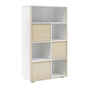 Szafy i szafki dla dzieci - Regał wysoki Funflex + Drzwiczki Brzoza - Szarość lub Biel - miniaturka - grafika 1