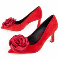 Czółenka - Montevita Buty Na Obcasie Balizia Czerwony - miniaturka - grafika 1