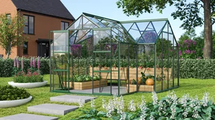 VITAVIA szklarnia ogrodowa Sirius 13000, zielona - (13 m2; 3,84 x 3,84 m) szkło hartowane + baza - Szklarnie ogrodowe - miniaturka - grafika 2