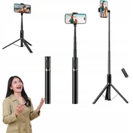 Selfie stick - Wysuwany aluminiowy statyw do selfie 157 cm Bluetooth Atumtek czarny - miniaturka - grafika 1