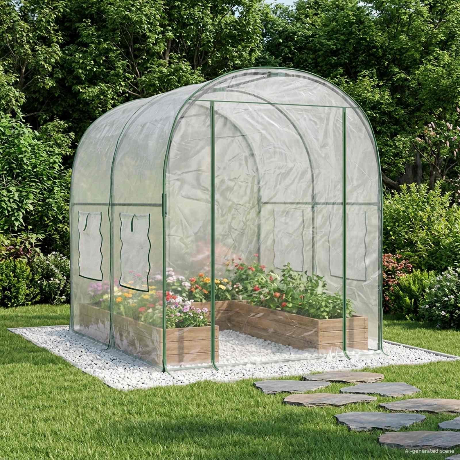 vidaXL Szklarnia z ramą przezroczysty 160 x 200 x 192,5 cm PVC