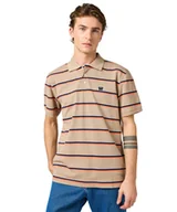 Koszulki męskie - Koszulka Wrangler STRIPE POLO SHIRT 112362831 Khaki M - miniaturka - grafika 1