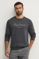 Bluzy męskie - Pepe Jeans bluza NEW NOUVEL CREW męska kolor szary gładka PM582719 - miniaturka - grafika 1
