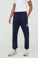 Spodnie męskie - Reebok Classic spodnie dresowe kolor granatowy z nadrukiem - miniaturka - grafika 1