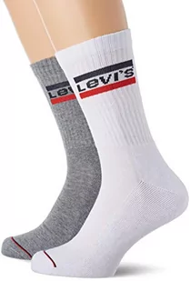 Levi's Levis 120sf Regular Cut Sprtswr Logo 2p Skarpetki (zestaw 2 sztuk) Męskie, Szary (Biały/Szary 062), 35 EU - Skarpetki męskie - miniaturka - grafika 1