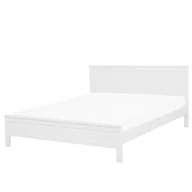 Łóżka - Beliani Łóżko drewniane 160 x 200 cm białe OLIVET 68128 - miniaturka - grafika 1