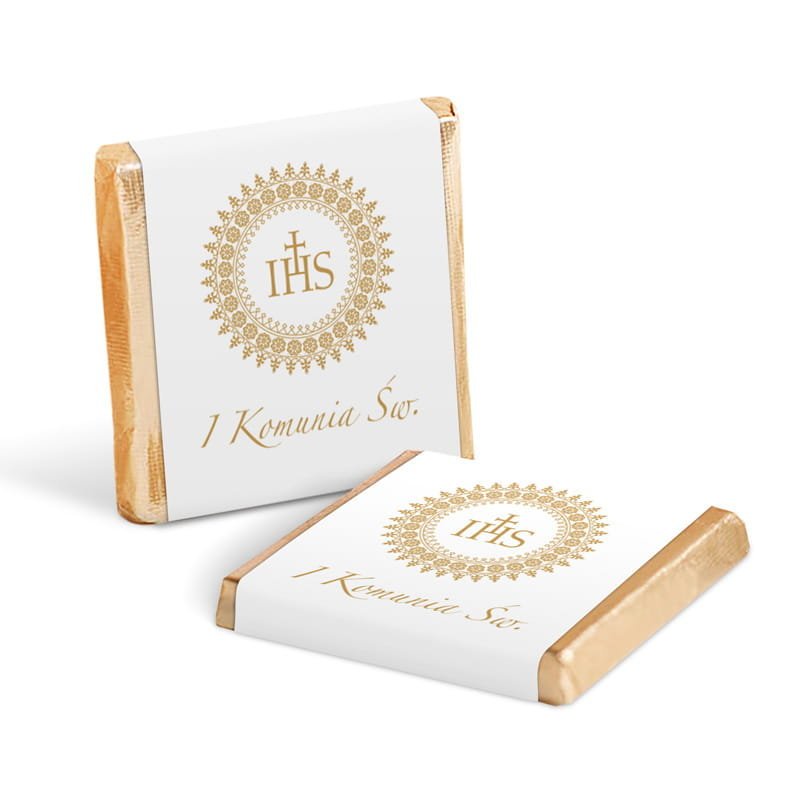 CZEKOLADKI podziękowanie komunijne Złota Hostia 100szt