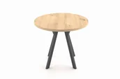 Ławy i stoliki kawowe - ST54 Mały stół okrągły rozkładany dąb artisan nogi metalowe czarne - miniaturka - grafika 1