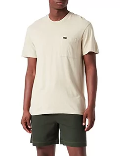 Koszulki męskie - Lee Męski t-shirt z kieszeniami, ecru, średni, écru, M - grafika 1