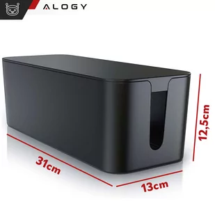 Organizer kabli biurkowy podłogowy pojemnik pudełko na kable listwy Alogy Box M 31cm Czarny - Części i akcesoria do laptopów - miniaturka - grafika 4