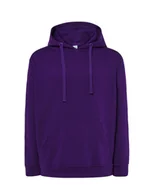 Bluzy męskie - Bluza dresowa  męska z kapturem kolor purpurowy roz.L - miniaturka - grafika 1