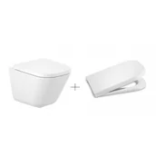 Miski WC - ROCA A34647A000 + A80173200B GAP SQUARE COMPACTO Miska 48cm WC Rimless + Deska wolnoopadająca Square SUPRALIT ® - miniaturka - grafika 1