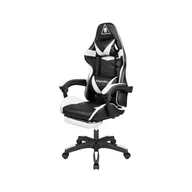 Fotele gamingowe - Fotel gamingowy Kruger&Matz GX-150 Czarno-biały - miniaturka - grafika 1