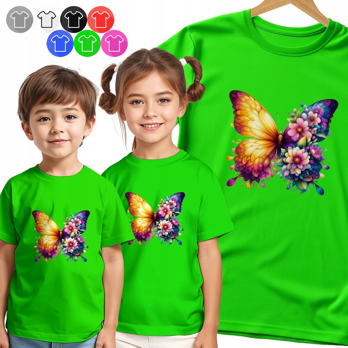 KOSZULKA DZIECIĘCA T-SHIRT - SERCE SZPILKI PERFUMY RÓŻ WZORY - XXS