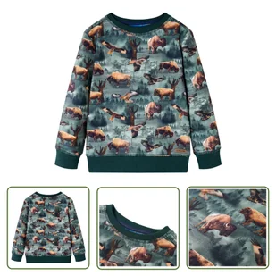 Bluza dziecięca - ciemnozielona - 128 - Bluza Dla Dziecka - Bluzy dla dziewczynek - miniaturka - grafika 1