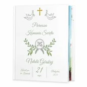 Pamiątka Pierwszej Komunii Świętej - Murrano Historie opowieści biblijne z nadrukiem dla dziewczynki na komunię KZ-HB-026 - miniaturka - grafika 1