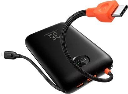 VEGER 20000 mAh z wbudowanymi kablami Typ C / Lightning PD QC3.0 35W K2 W2068 czarny