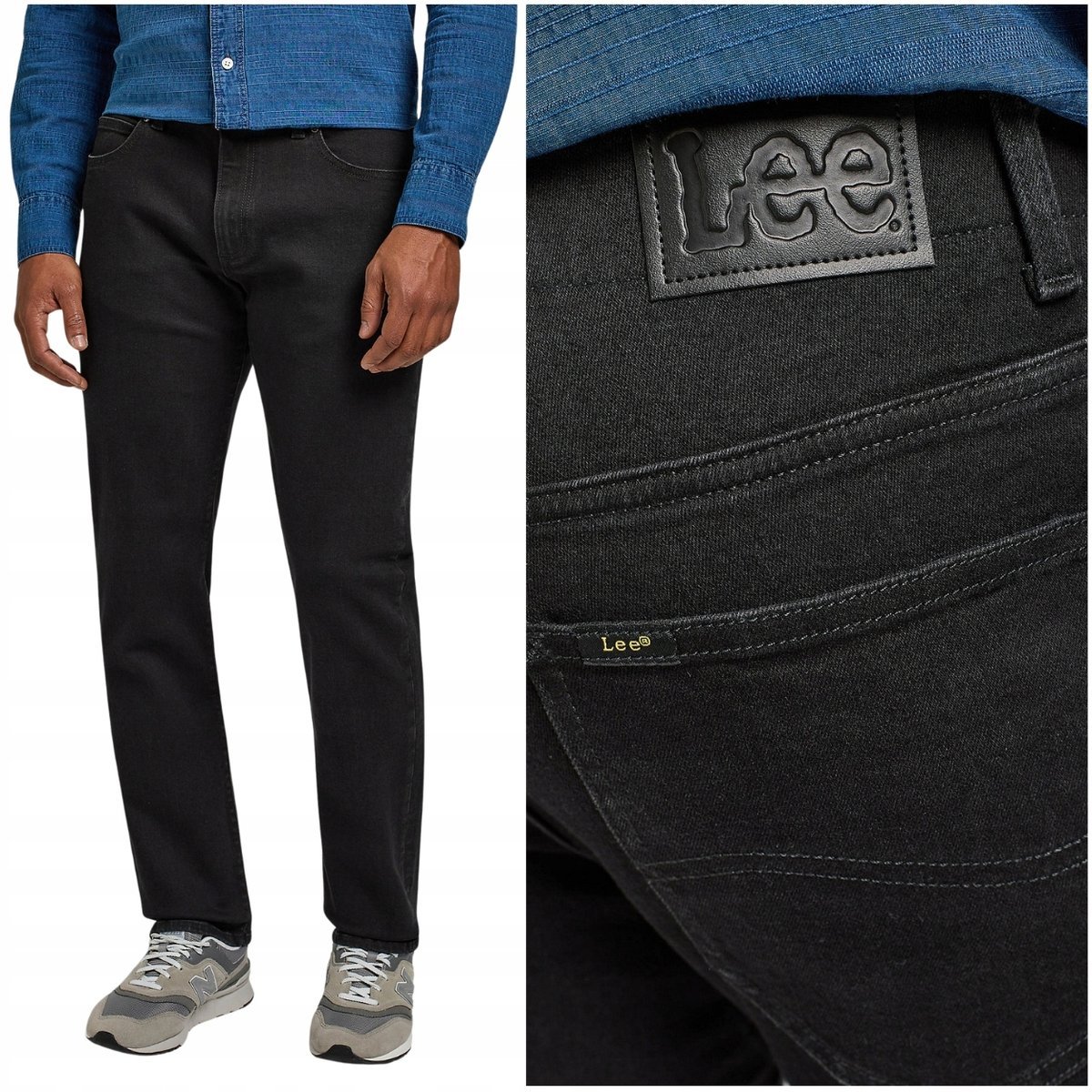 Lee STRAIGHT FIT Extreme Motion wygodne proste spodnie jeansowe W38 L36
