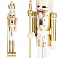 Ozdoby bożonarodzeniowe - Dziadek do orzechów 125 cm drewniany żołnierzyk złoty, figurka świąteczna - miniaturka - grafika 1