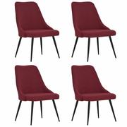 Krzesła - vidaXL Krzesła stołowe 4 szt. winna czerwień tapicerowane tkaniną 3090155 - miniaturka - grafika 1