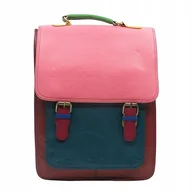 Torebki damskie - Plecak skórzany damski torebka 2w1 elegancki pojemny mieści A4 OLIVKA - miniaturka - grafika 1