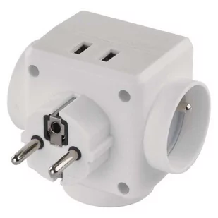 Rozgałęźnik 3× czarny, 2× USB - Przedłużacze i rozgałęźniki - miniaturka - grafika 1