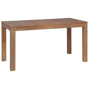 vidaXL Stół z drewna tekowego, naturalne wykończenie, 140x70x76 cm - Stoły - miniaturka - grafika 1