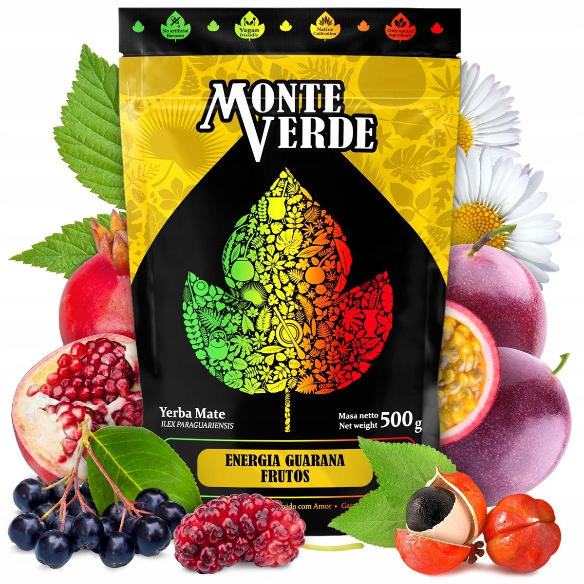 Yerba Mate Monte Verde Green Energia Guarana Frutos 500g 0,5kg Owocowa Moc