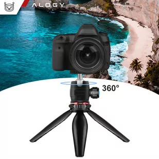 Uchwyt na telefon Alogy Mini Tripod Trójnóg Liginn do robienia zdjęć do telefonu kamery GoPro lampy ring 1/4 Czarny - Statywy fotograficzne - miniaturka - grafika 4