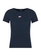 Koszulki i topy damskie - Tommy Jeans Longsleeve Badge DW0DW17881 Granatowy Slim Fit - miniaturka - grafika 1