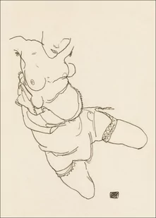 Galeria Plakatu, Plakat, Semi-Dressed Model, Egon Schiele, 70x100 cm - Plakaty - miniaturka - grafika 1