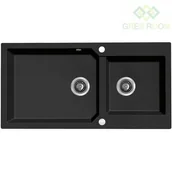 Zlewozmywaki - Laveo Milos - zlewozmywak 2-komorowy Czarny - miniaturka - grafika 1