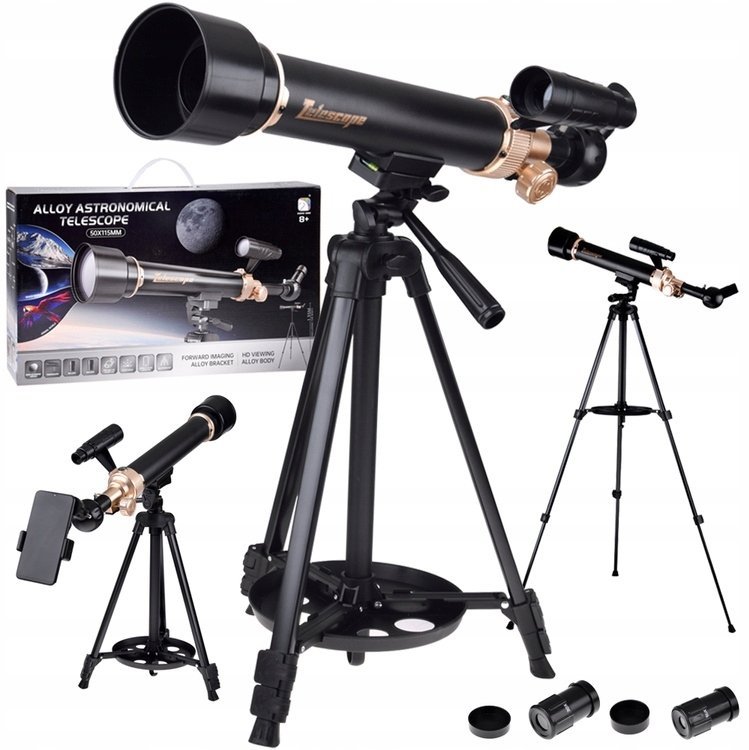 Teleskop Jokomisiada Luneta Teleskop astronomiczny 30x/60x 500mm + statyw i akcesoria ES0028 EDUKAMP