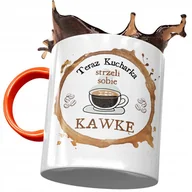 Kubki - Kubek Pomarańczowy dla Kucharki Strzeli Kawkę z Nadrukiem ze Zdjęciem + Opakowanie na prezent (wzór 04) - miniaturka - grafika 1