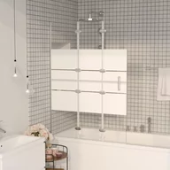 Kabiny prysznicowe - vidaXL Składana kabina prysznicowa ESG 100x140 cm biała 150738 - miniaturka - grafika 1