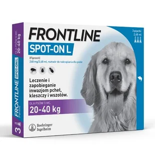 Frontline Spot-on dla psów  - L: 20-40 kg (3 pipety x 2,68 ml) - Artykuły przeciw pasożytom - miniaturka - grafika 1